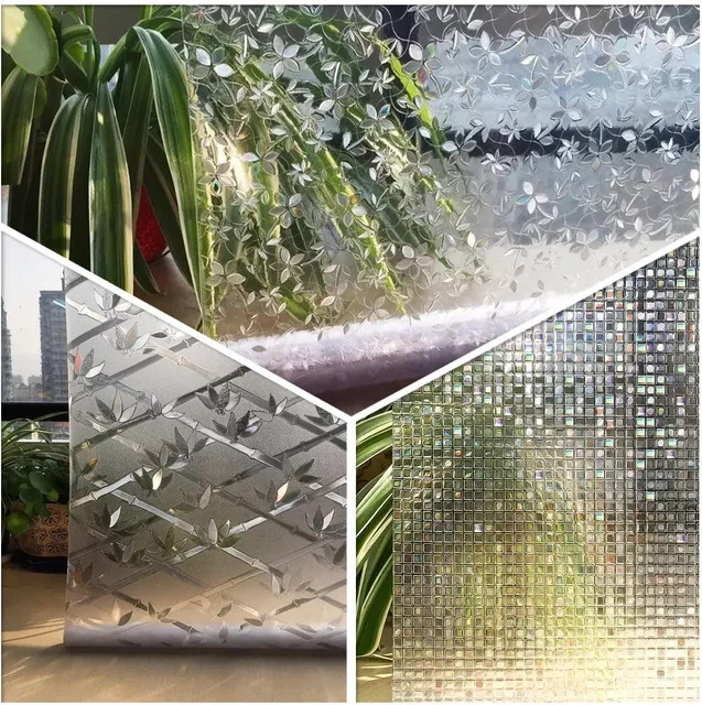 BUNPIG 3D Regenbogen-Fensterfolie Mosaik-Sichtschutz in Multicolour mit UV-Blockierung und Wärmekontrolle - Bild 1