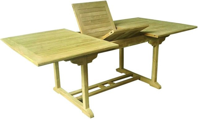 Lex Premium Gartentisch aus Teakholz, rechteckig und ausziehbar, braun, B/T/H: 120 x 75 x 75 cm (ausziehbar auf 180 cm) - Bild 1
