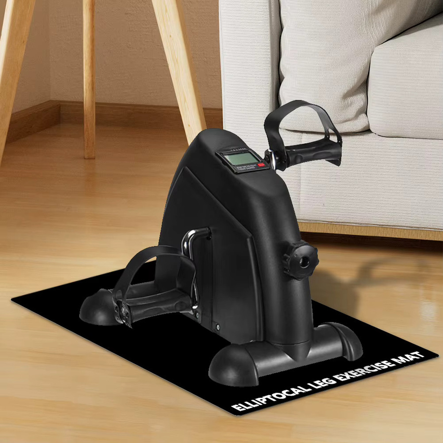 JOCESTYLE Ellipse-Beintrainer-Matte unter dem Schreibtisch, weiche Fitnessmatte zum Bodenschutz in Schwarz, Breite: 43 cm - Bild 3