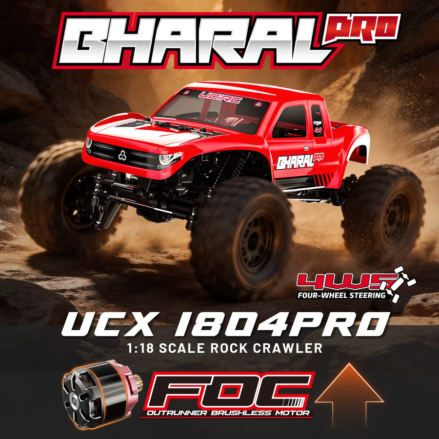 UDIRC UCX1804PRO RC Rock Crawler, 1:18 Maßstab, Allradlenkung - Bild 2