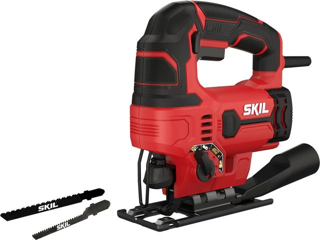 Skil Stichsäge 4530AA in Rot mit 550 W Pendelhub und 2 Sägeblättern - Bild 1