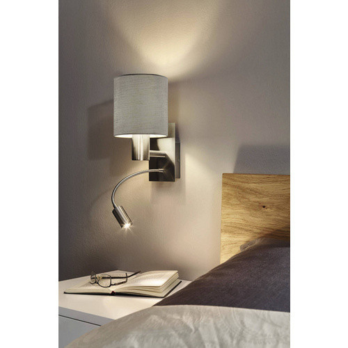 Eglo Wand- und Deckenleuchte PASTERI aus Stahl in Grau mit LED und E27 Fassung, B/T/H: 38,0 x 19,5 x 43,5 cm - Bild 2