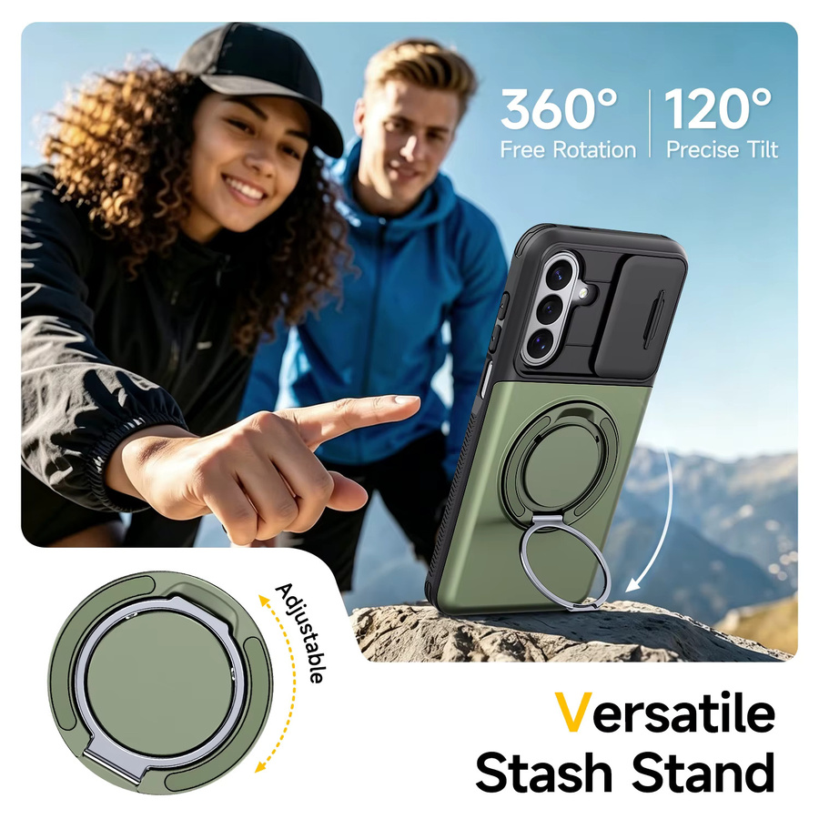 Magnetische Brieftaschen-Handyhülle mit Schiebe-Kameraschutz für Samsung Galaxy A57 A37 A27 A17 A07 A56 A36 A26 A16 A55 A35 in Purple und Green - Bild 6