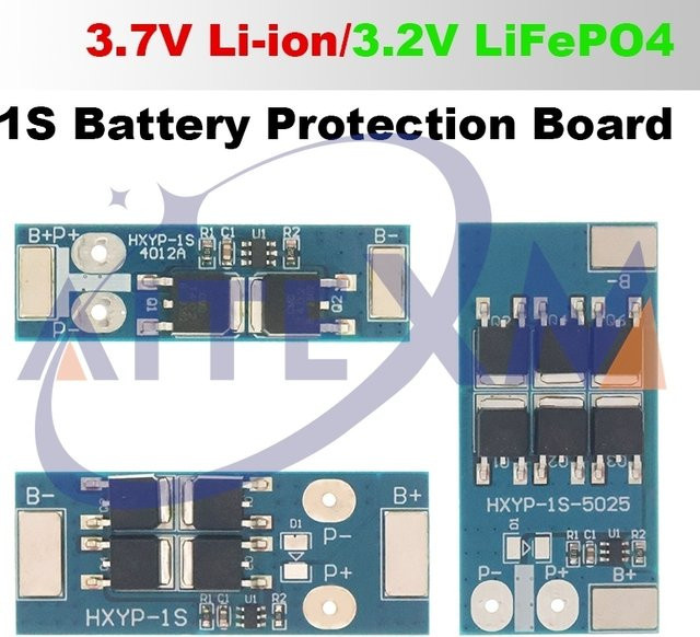 BMS 1S LiFePO4 und Li-Ion Batteriemanagementsystem für 3,7 V bis 3,2 V mit Schutz vor Kurzschluss und Überladung, Blau - Bild 1