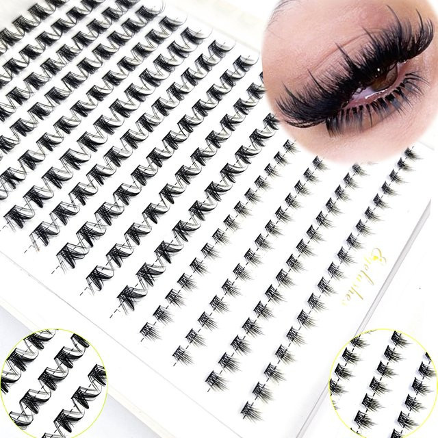 AMSDCN Wimpernbündel, 14-reihig, Black, Unisex - Bild 1