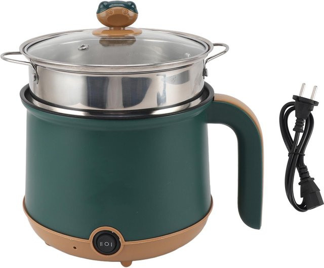 Elektrischer Hot Pot von OutsideWorld in Grün und Grau, 1,8 l, 600 W Kochtopf mit Dampffunktion, 2 einstellbare Stufen und Antihaftbeschichtung - Bild 1