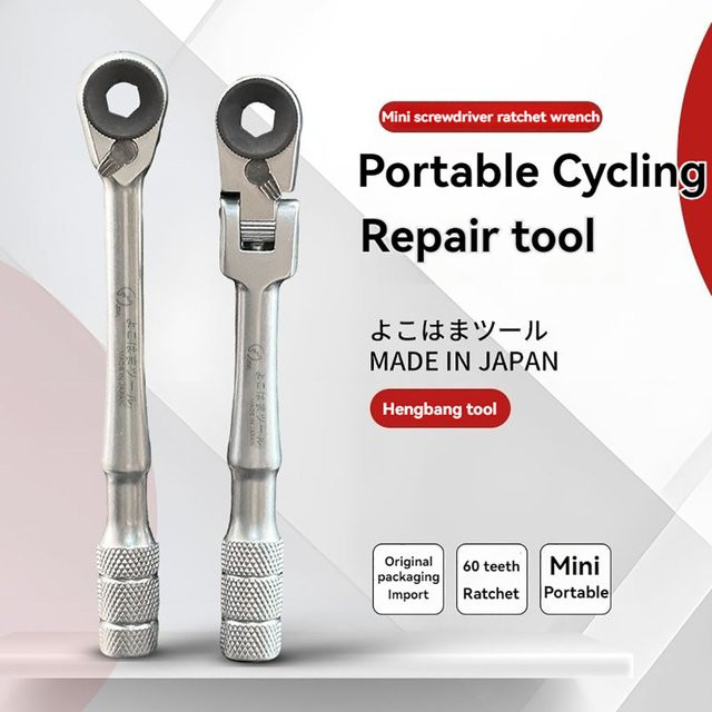 1/4-Zoll Ratschenschlüssel-Set mit Mehrwinkel-Design in Silber für Reparaturen in engen Räumen - Bild 1