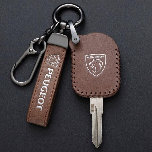 Leder Schlüsselhülle für Peugeot Django 150 125 50 Fernbedienung Schlüssel Case in Braun - Bild 1