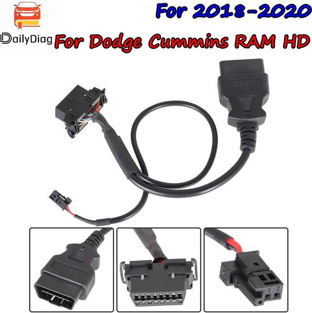 OBD2 Kabel Sicherheits Tor Bypass Adapter für Dodge Cummins RAM HD 2017-2020 in Schwarz mit USB-C Anschluss - Bild 1