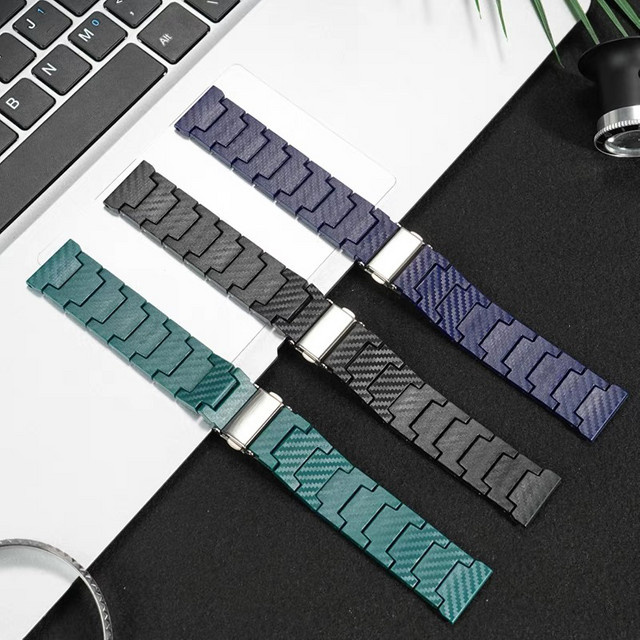 Uhrenarmband Carbonfaser, Schwarz, Unisex - Bild 1