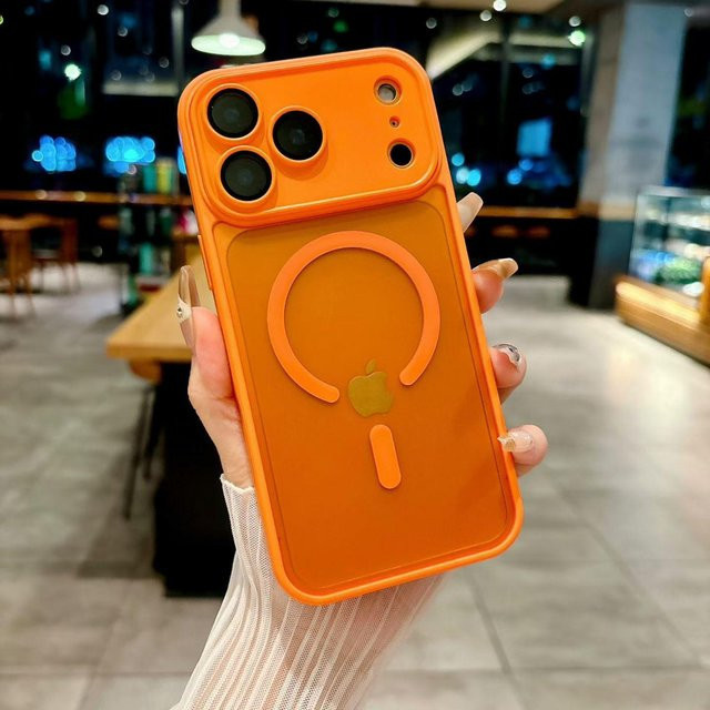 Rui Di Magnetische Matt-Transparente Hülle für iPhone mit MagSafe Unterstützung in Orange - Bild 1