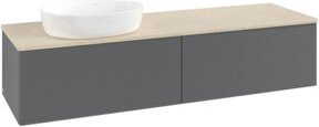 V&B Waschtischunterschrank Antao mit Frontstruktur in Anthrazit, B: 160 cm, T: 50 cm - Bild 1