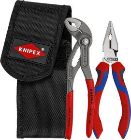 KNIPEX Mini-Zangenset 00 20 72 V06 inklusive Werkzeuggürteltasche mit 1 x 08 22 145 und 1 x 87 01 150 160 mm - Bild 1