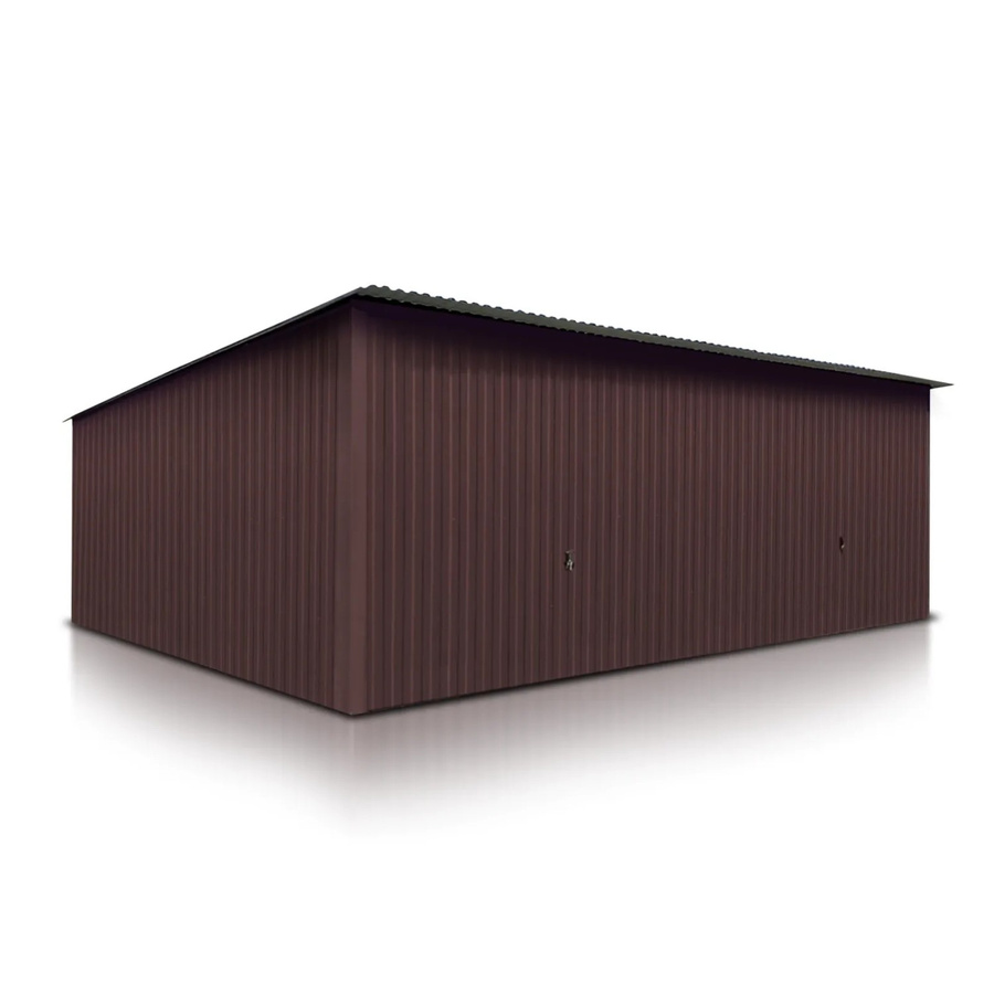 Liderstal Doppelgarage Standard aus Trapezprofilblech mit Pultdach und Schwingtor in Dunkelbraun, B: 600 cm, T: 500 cm, H: 213 cm - Bild 2