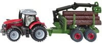Siku Modellfahrzeug Set Massey Ferguson Traktor mit Forstanhänger für die Forstwirtschaft - Bild 1