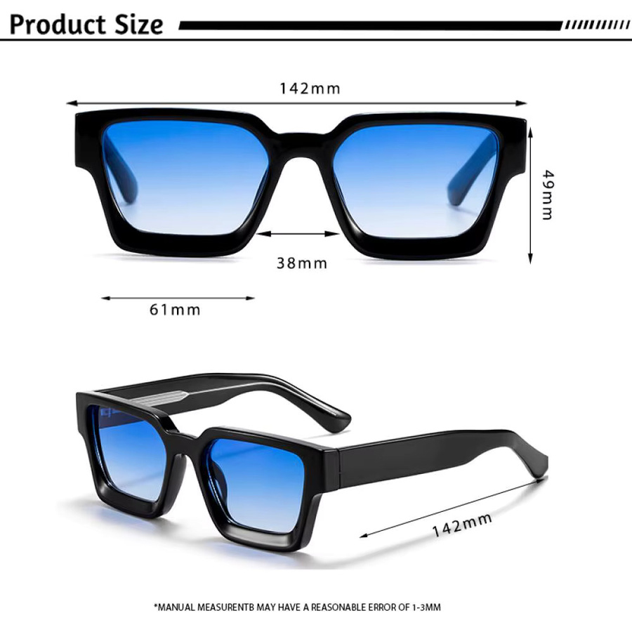 CATERSIDE Sonnenbrille, Unisex, Vollrand, quadratisch, Schwarz, Kunststoff - Bild 5