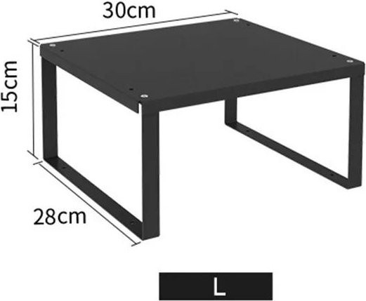 Platzsparendes Wandregal aus Kohlenstoffstahl von Household supplies MH in Schwarz für Küche, Badezimmer und Büro - Bild 1