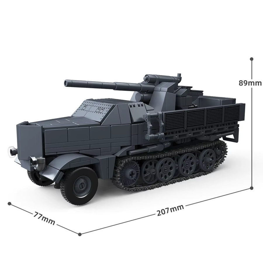 DBPALY Weltkriegs-Armee Militär-Soldaten 88 MM Flak-Transportfahrzeug, Baustein-Bausatz - Bild 2