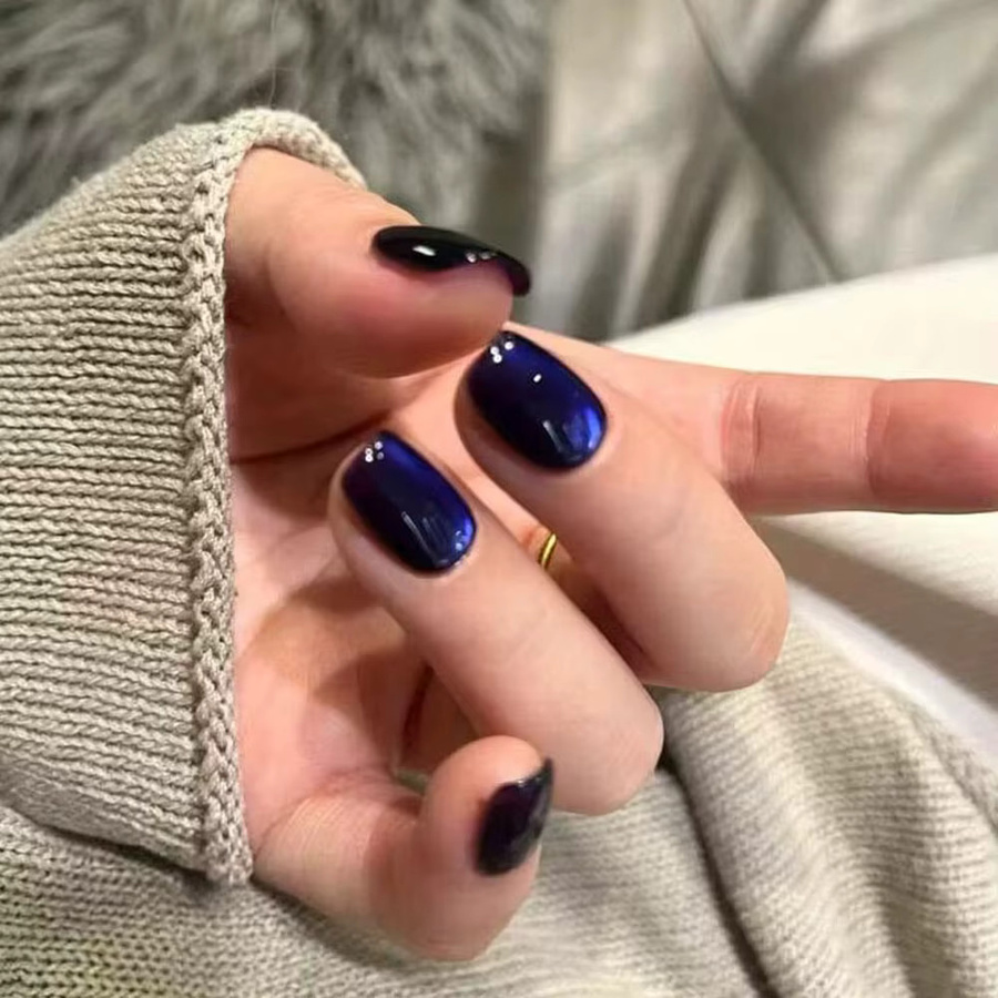 MAFANAILS Künstliche Nägel, blaues Katzenaugen, 30 Stück, Damen - Bild 3