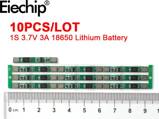 10 Stück BMS Ladeschutzmodul für 1S 3,7V 3A Lithium-Batterien in Grün - Bild 1