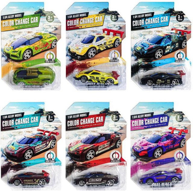 Linyi toy car Automodell Sportwagen, 6-teiliges Set, 1:64, farbwechselnd, ab 4 Jahren - Bild 1