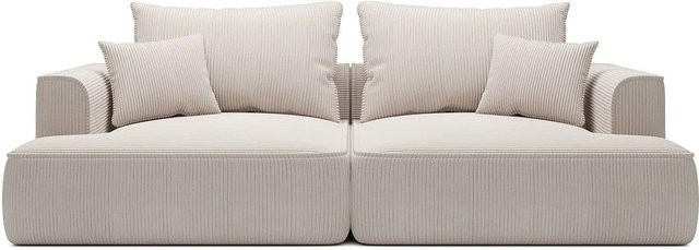 Vente-unique Sofa Pineta in Beige aus Cordsamt mit Breite: 260 cm - Bild 1