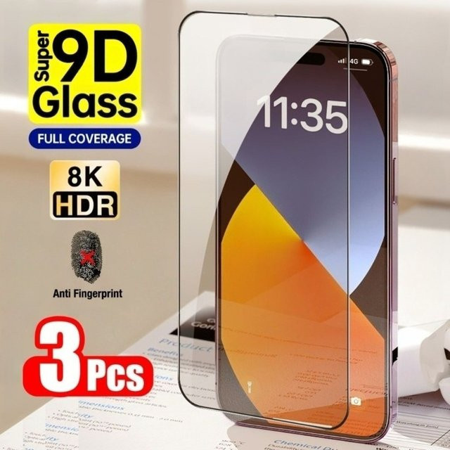 DIXSG 3er-Set Ultra HD Panzerglas-Displayschutz für iPhone 16, transparent - Bild 1