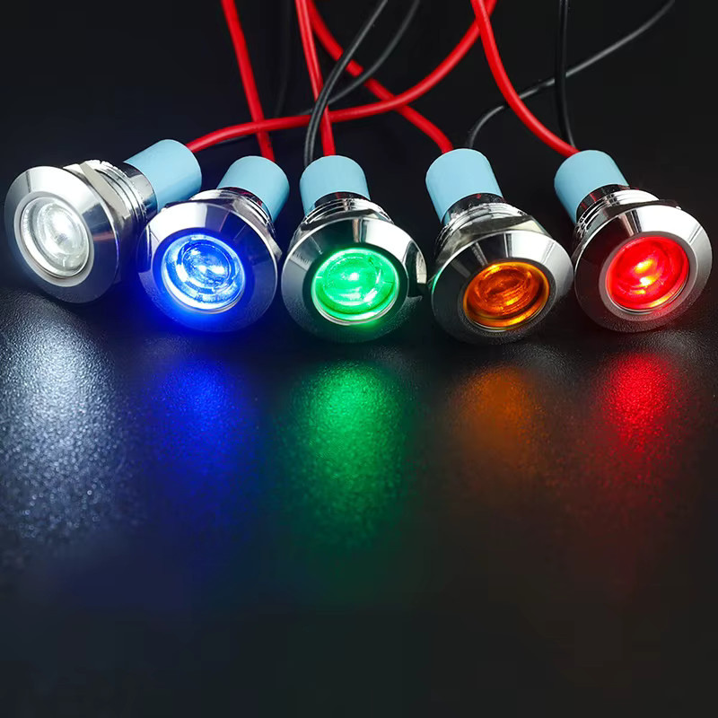 ELECAPITAL LED-Metallanzeigeleuchte wasserdicht Signallampe mit Draht Weiß 8 mm - Bild 2