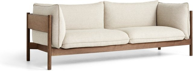 HAY Arbour 3-Sitzer Sofa in Braun mit Holzgestell und inklusive Kissen - Bild 1