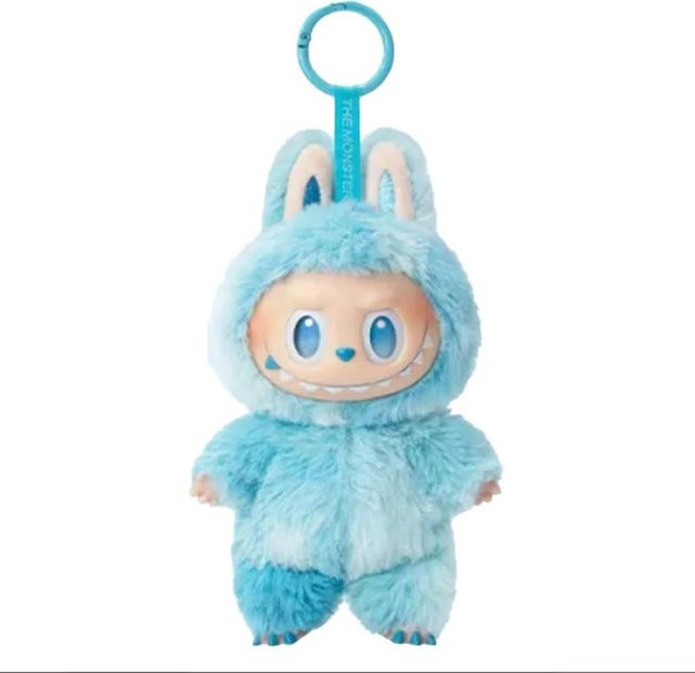 Labubu Plüschpuppe blau Schlüsselanhänger - Bild 1