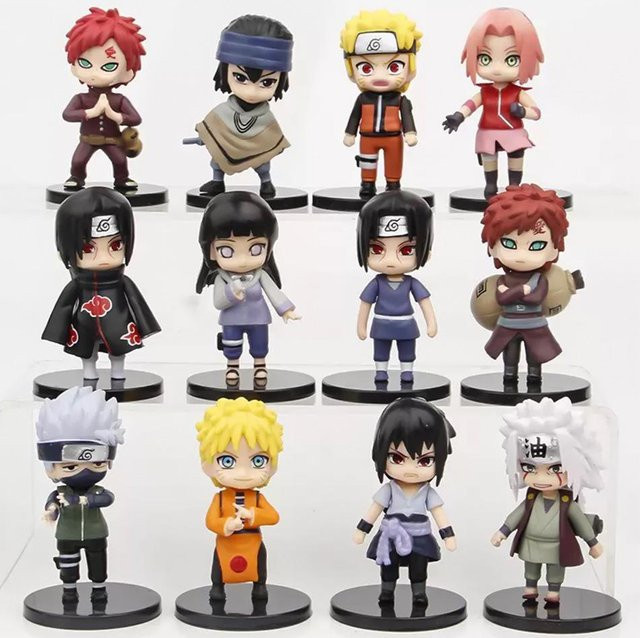 Wucifang Jewelry Naruto Shippuden Anime Actionfiguren, 12-teiliges Set, grau - Bild 1