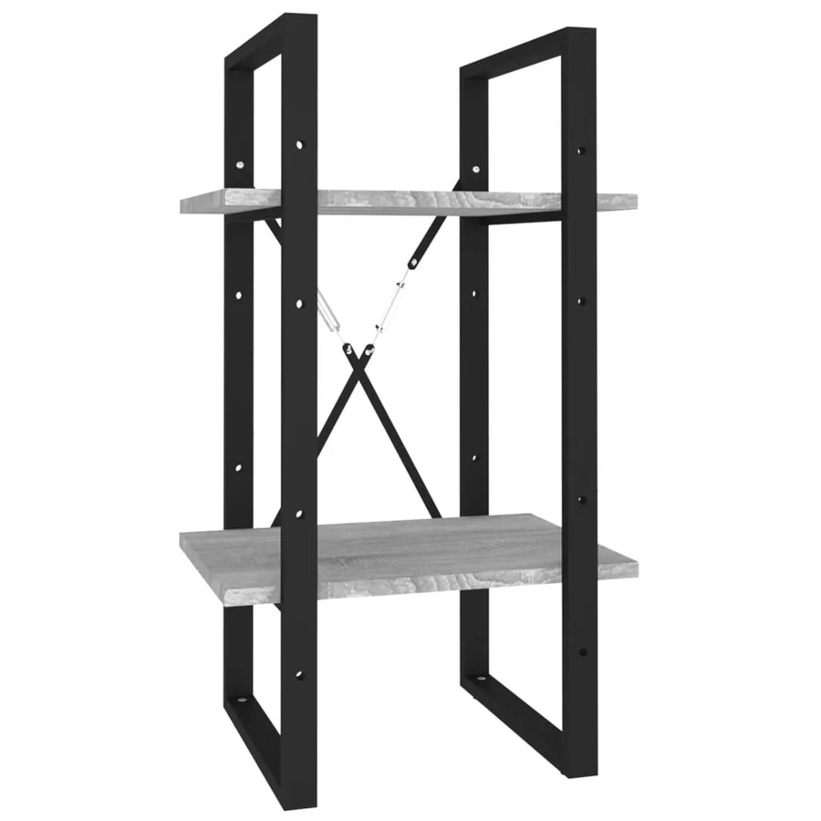 vidaXL Bücherregal in Grau im Industrial-Design aus Holzwerkstoff und Metall, B/T/H: 40 x 30 x 70 cm - Bild 2
