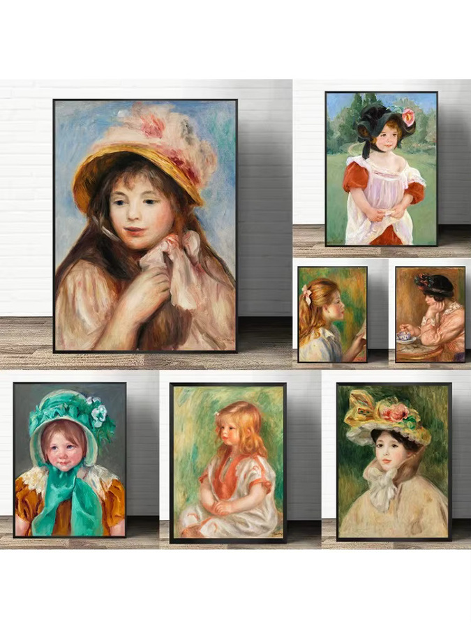 Potdemiel Wandkunst Leinwanddruck Frau Porträt von Renoir und Mary Cassatt in Mehrfarbig - Bild 2