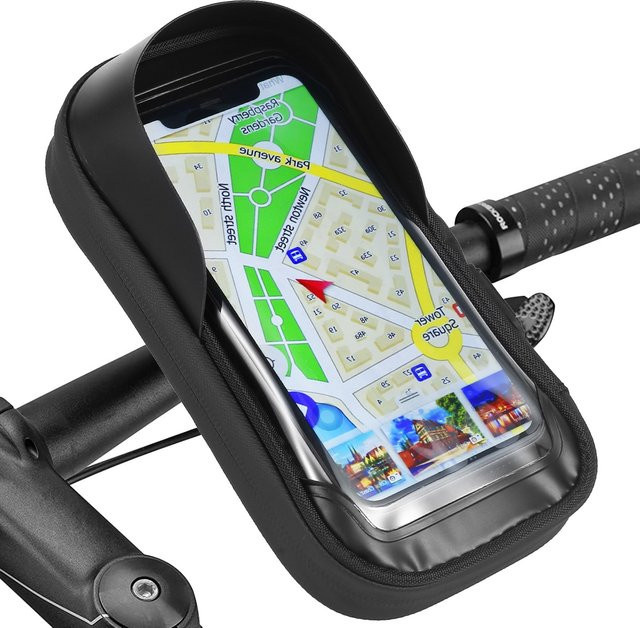 Wasserdichter Fahrrad-Telefonhalter für iPhone und Motorrad, 360 Grad drehbarer Handy-Hüllenrahmen in Schwarz - Bild 1
