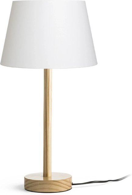 Rendl Tischleuchte Maui Alvis 24 in Weiß und Holz mit LED und E27 Fassung - Bild 1