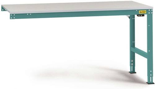 Manuflex LU6046.5021 ESD Universal Anbautisch mit Kunststoffplatte, blau/mehrfarbig, B/T/H: 150 x 60 x 76,6-87,6 cm - Bild 1