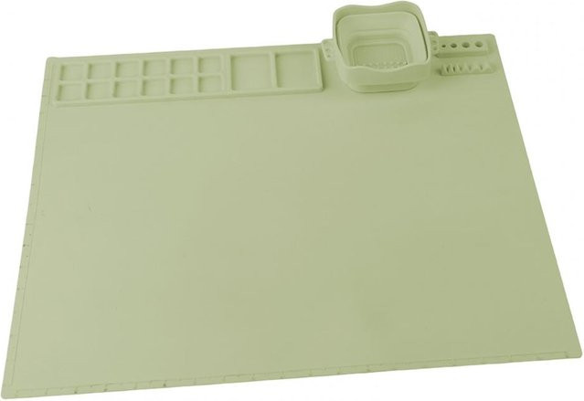 Super Six Flexible Malermatte aus Silikon mit faltbarem Pinselbecher in Beige - Bild 1