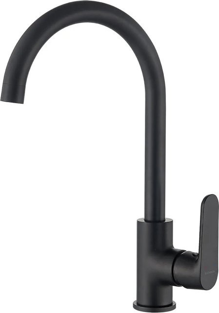 KOLMAN Küchenarmatur Küchenmischer mit Einhebelmischer in Matt Schwarz aus Messing und wassersparender Funktion - Bild 1