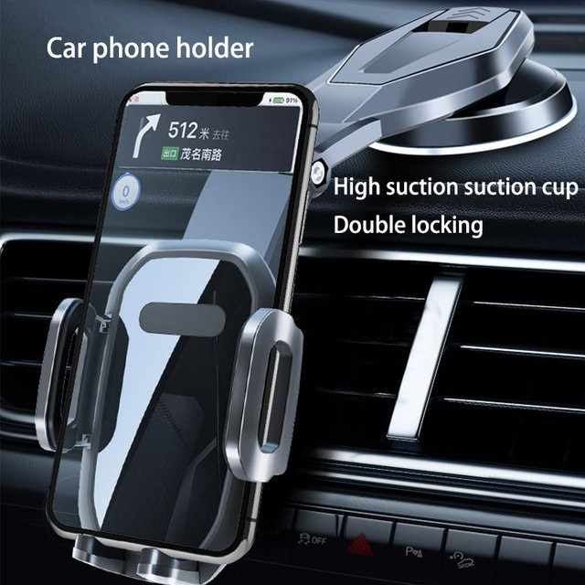Universelle Magic Arm Smartphone Halterung mit Saugnapf für Windschutzscheibe und Fenster, Schwarz - Bild 1