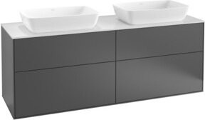 V&B Waschtischunterschrank Finion mit Wandbeleuchtung in Weiß lackiert, B/T/H: 160 x 60 x 50,1 cm - Bild 1