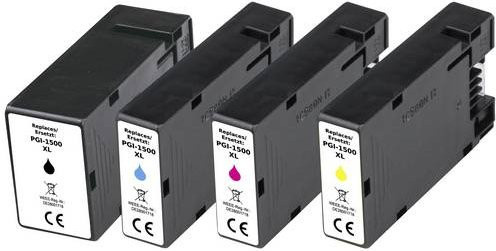 Renkforce Tintenpatronen Kombi-Pack kompatibel mit Canon PGI-1500BK XL, PGI-1500C XL, PGI-1500M XL, PGI-1500Y XL in Schwarz und Multicolor - Bild 1