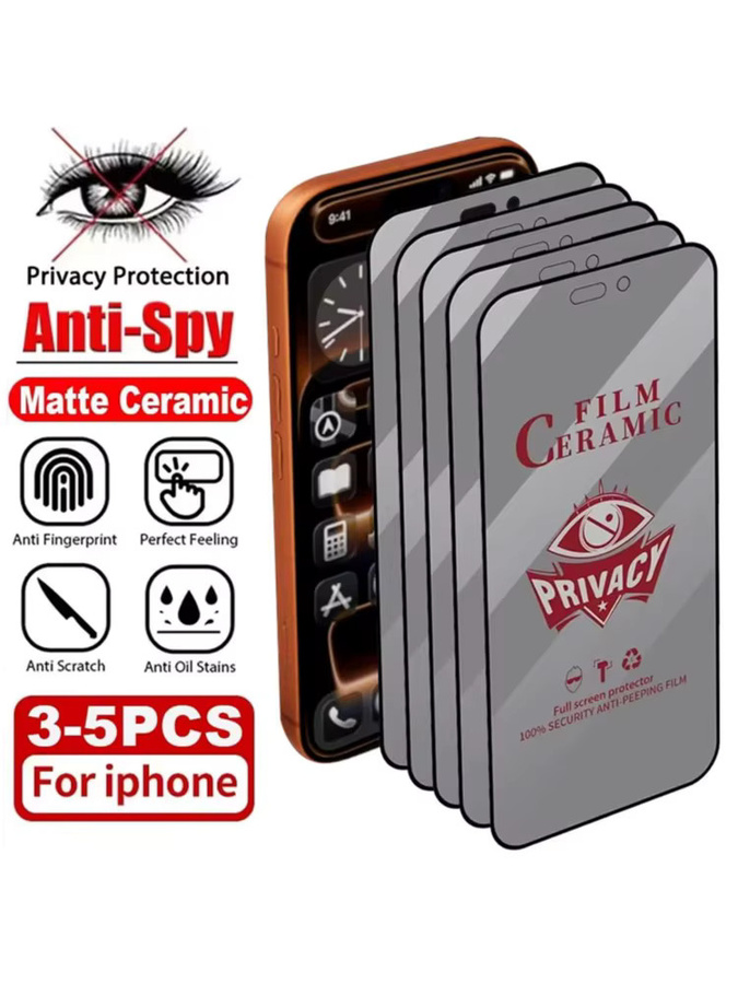 Matte Keramik-Privatsphäre-Displayschutzfolie für Apple iPhone 11 bis iPhone 17 Pro Max Plus SE, 3-5 Stück Set - Bild 6
