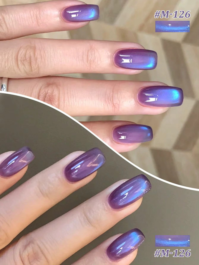 XEIJAYI Gel-Nagellack, Lila, Schimmernd, Katzenauge - Bild 3