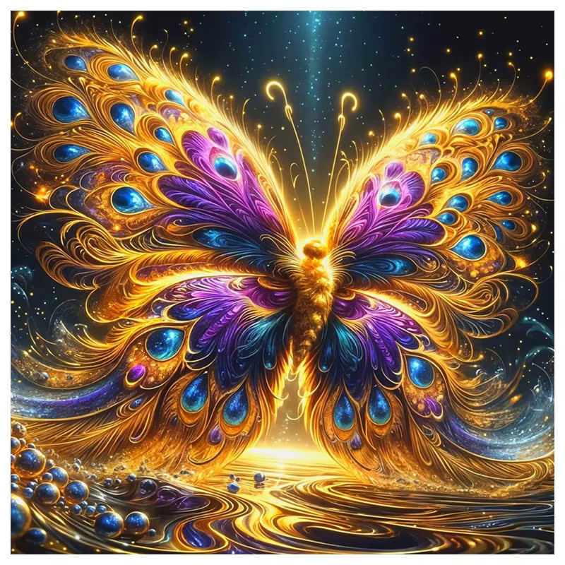 HUACAN Diamantkunst Malset Schmetterling und Pfau 5D Mosaik in Multicolour - Bild 5