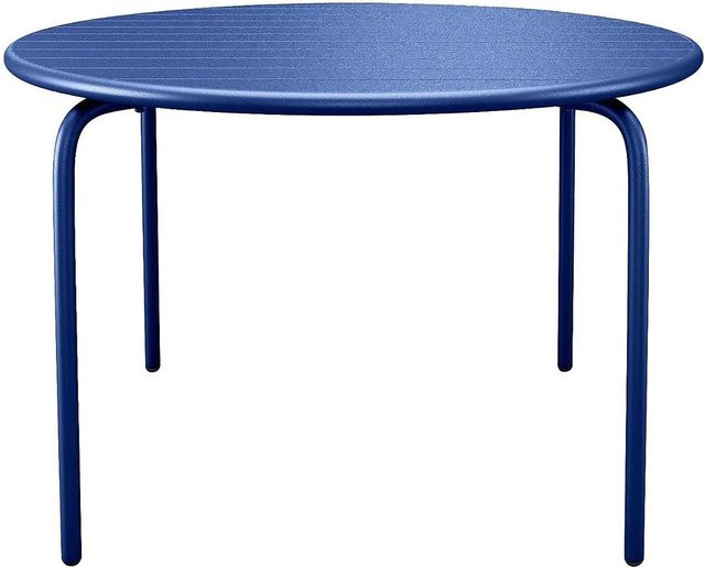 Gartentisch Mirmande von Vente-unique aus Metall in Marineblau, rund, Durchmesser: 130 cm - Bild 1