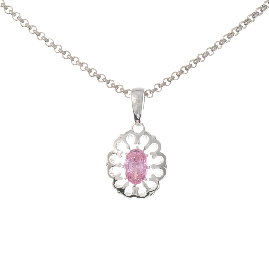 Anhänger mit Kette, 925 Silber, Zirkonia, Damen - Bild 1