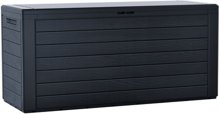 PROSPERPLAST Auflagenbox Woodebox in Grau, B/H/L: 43,8 x 55,0 x 116,0 cm, witterungs- und frostbeständig - Bild 1