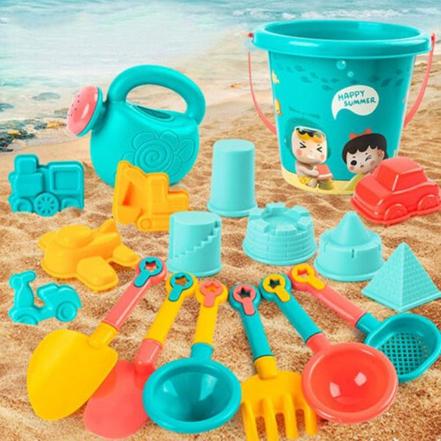 Yiran bag Strand-Sandspielzeug-Set, 18-teiliges Set, Kunststoff, Bunt / Mehrfarbig, 3-6Y - Bild 1