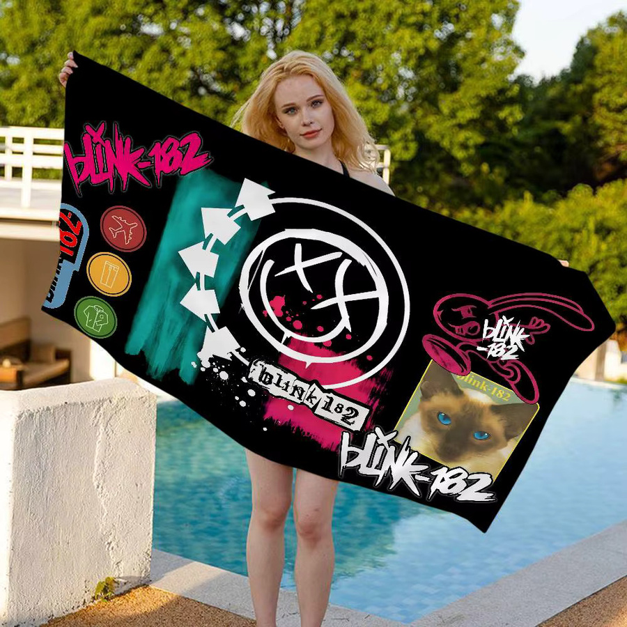 B-Blink 182 Band Mikrofaser-Strandtuch, super saugfähige und schnell trocknende Pool-Decke in Multicolour - Bild 4
