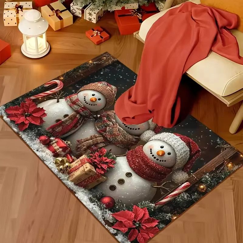 VIKAMA Weihnachtsschneemann Fußmatte für Wohnzimmer, Küche und Schlafzimmer als Weihnachtsdekoration - Bild 2